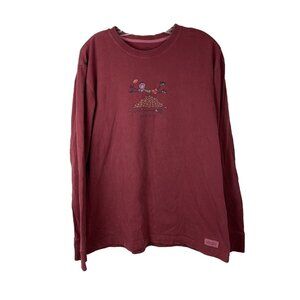 Life is Good Mens Tee Shirt Sz M Medium Fall Guy Crew Neck Tshirt Casual